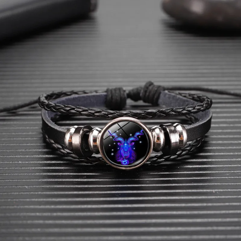 12 Zodiac Signs Constellation Charm Luminous Bracelet Men Women Fashion Multilayer Weave leather Bracelet & Bangle Birthday Gift - Image 3