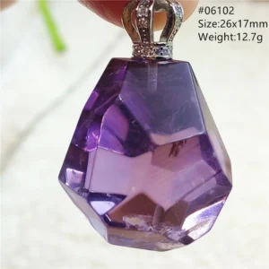 Natural Amethyst Quartz Faceted Pendant Necklace Women Men Brazil Men Purple Amethyst Stone Rare Fashion AAAAAA