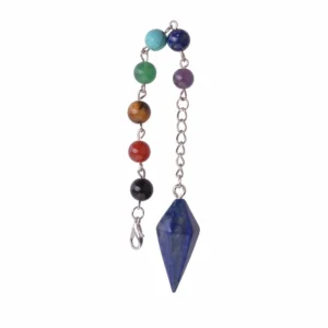 lapis lazuli Natural Stone Clear Crystal Pendulum Pink quartz 12 Facet Chakra Healing Reiki Bead Ended Free Pouch  Lol