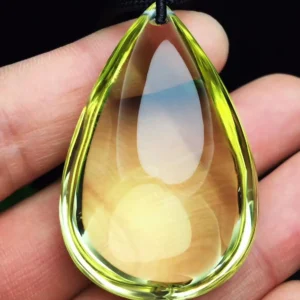 Natural Yellow Citrine Quartz Crystal Women Pendant 48*32*21mm Gemstone Citrine Wealthy Beads Necklace Genuine AAAAA