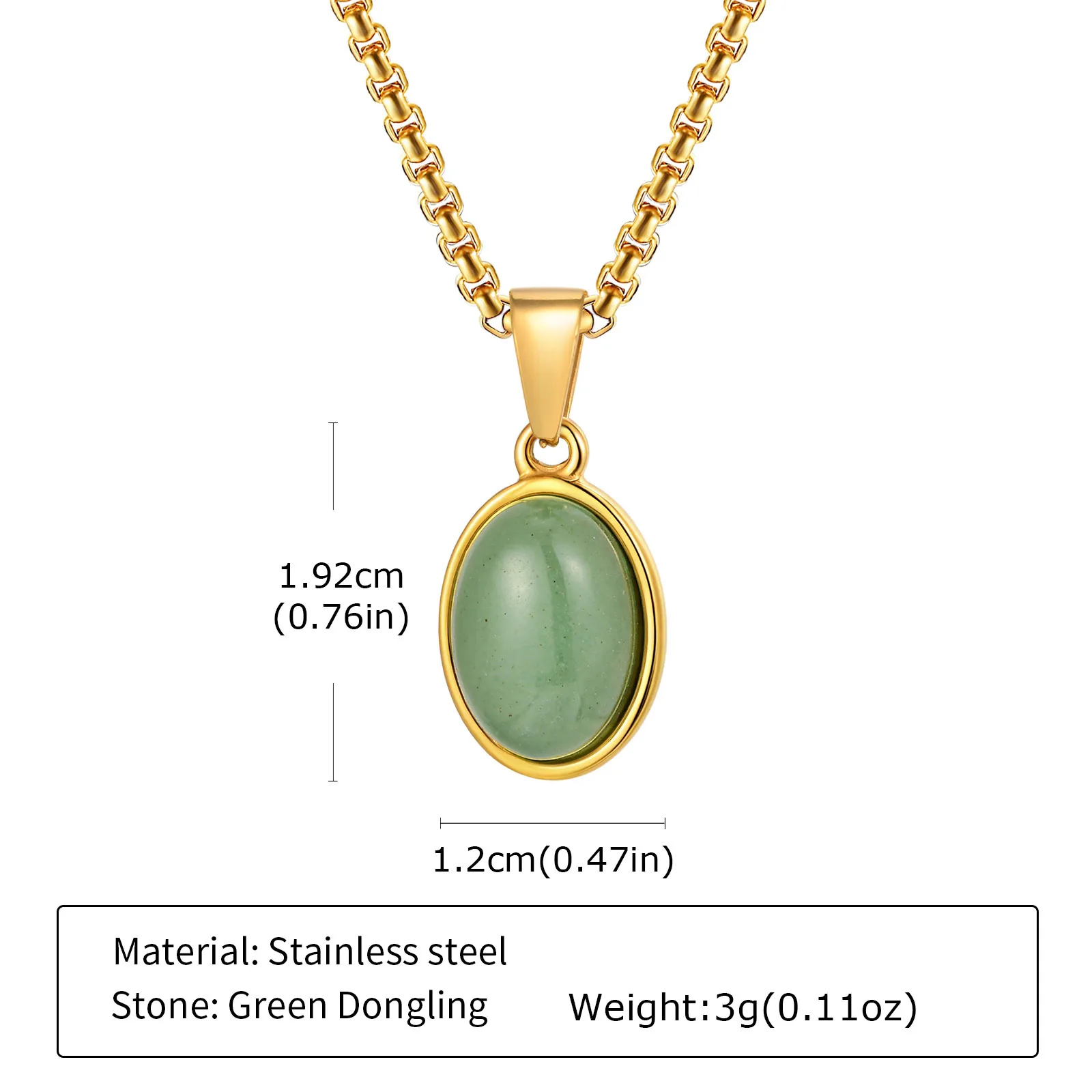 Trendy Pendant Necklaces for Men Boys,Square Natural Stone Stainless Steel Necklaces,Hip Hop Cool Healing Jewelry Gifts - Image 10