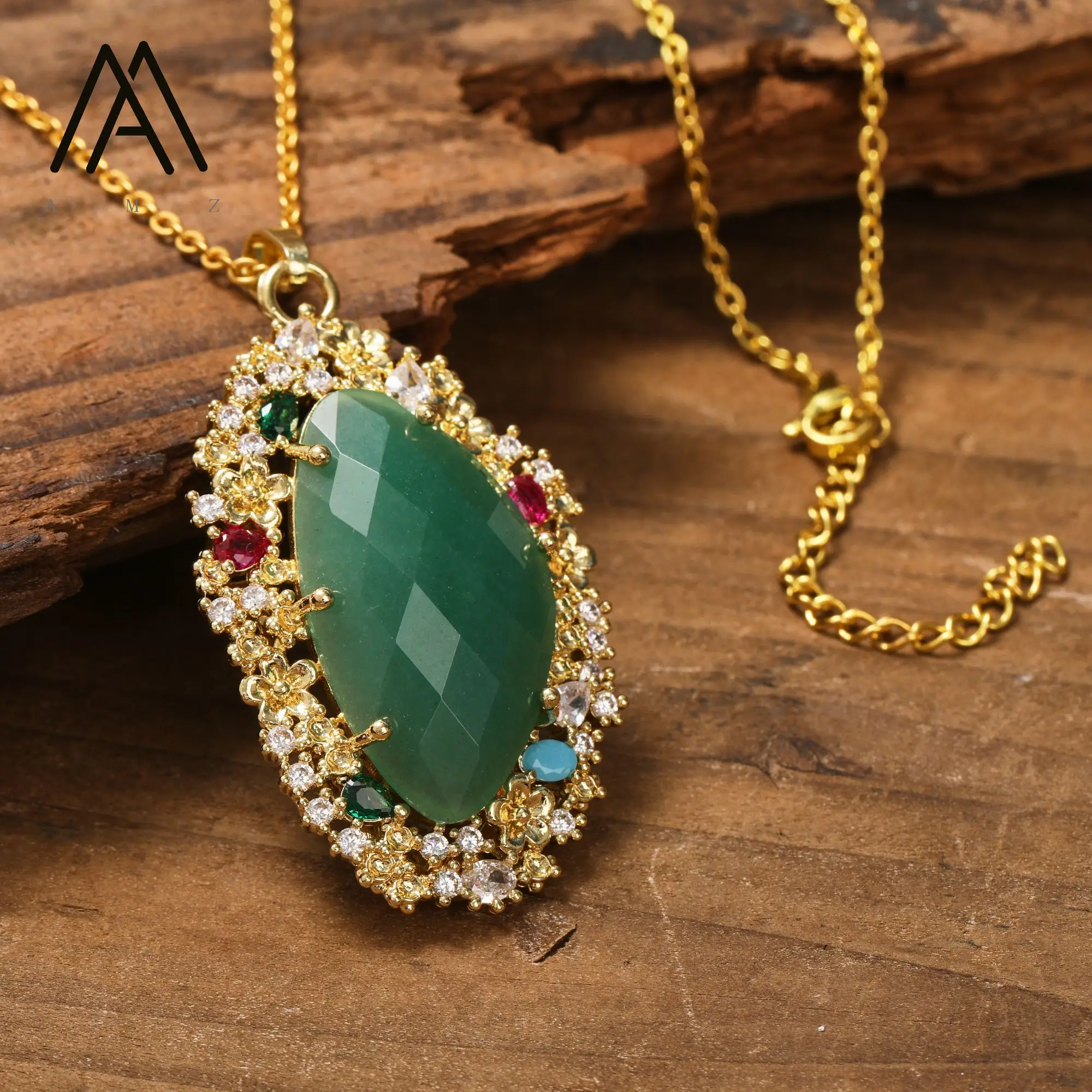 Natural Quartz Gemstone Necklace European American Style Jewels Elegant Multicolor Pendant Necklace Wedding Womens Accessory - Image 13