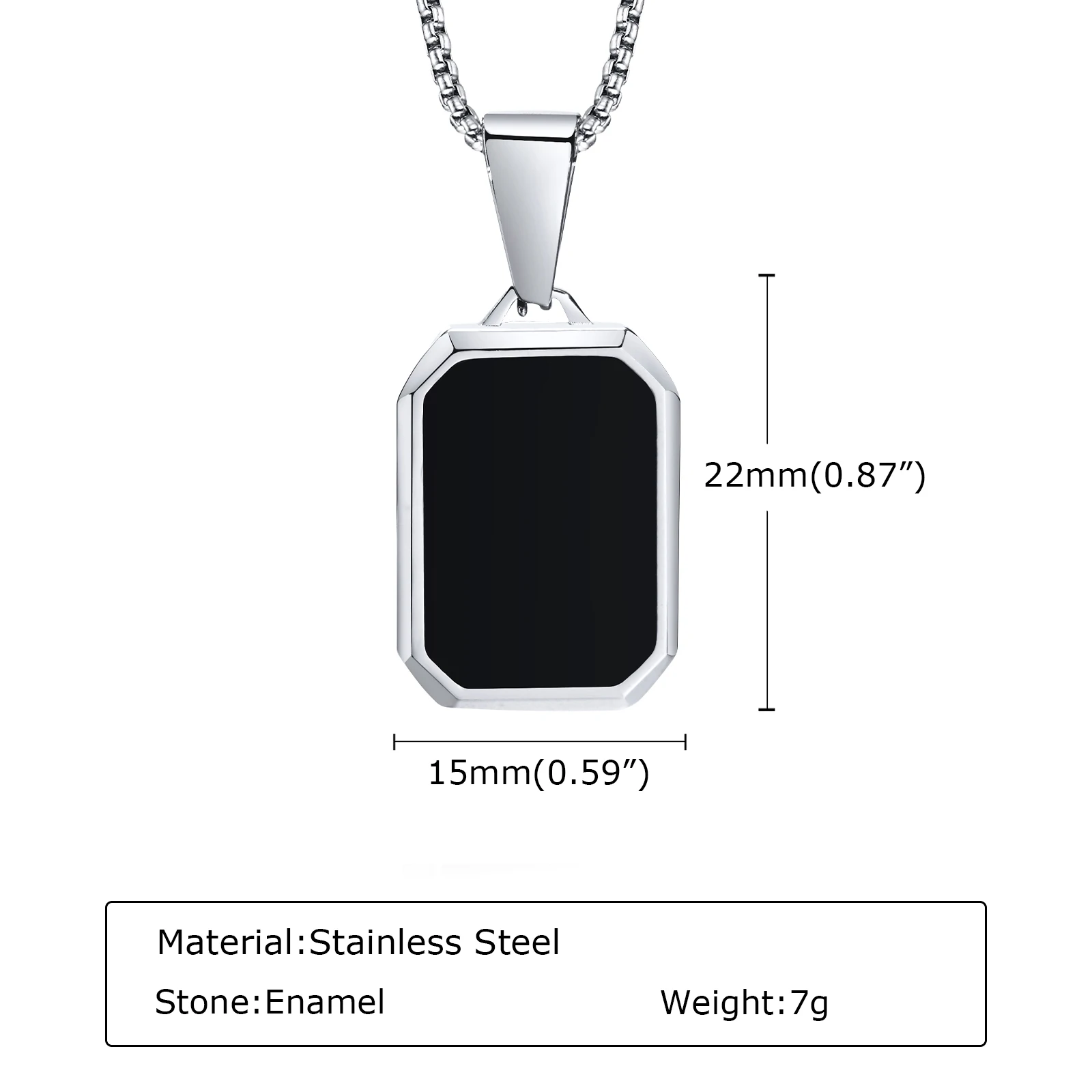 Trendy Pendant Necklaces for Men Boys,Square Natural Stone Stainless Steel Necklaces,Hip Hop Cool Healing Jewelry Gifts - Image 26