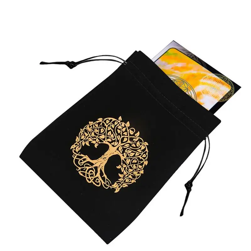 Velvet Tarot Bag Pouch Purple Jewelry Pouches Drawstring Bag Jewelry Bags Pouch for Tarot Card Rune Dice Travel Jewelry Bag Tree - Image 5