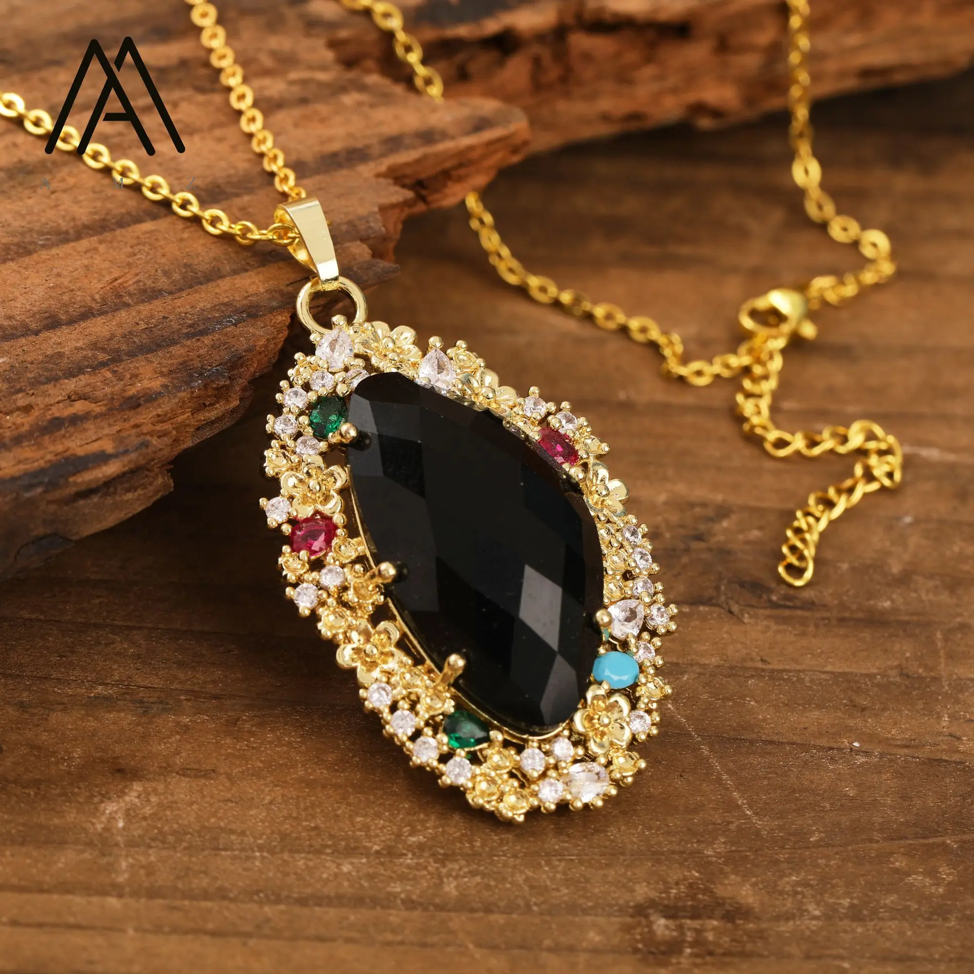 Natural Quartz Gemstone Necklace European American Style Jewels Elegant Multicolor Pendant Necklace Wedding Womens Accessory - Image 6