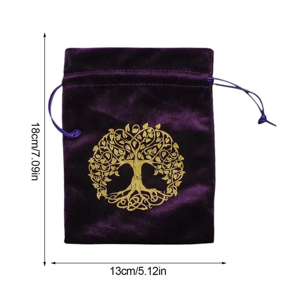 Velvet Tarot Bag Pouch Purple Jewelry Pouches Drawstring Bag Jewelry Bags Pouch for Tarot Card Rune Dice Travel Jewelry Bag Tree - Image 8