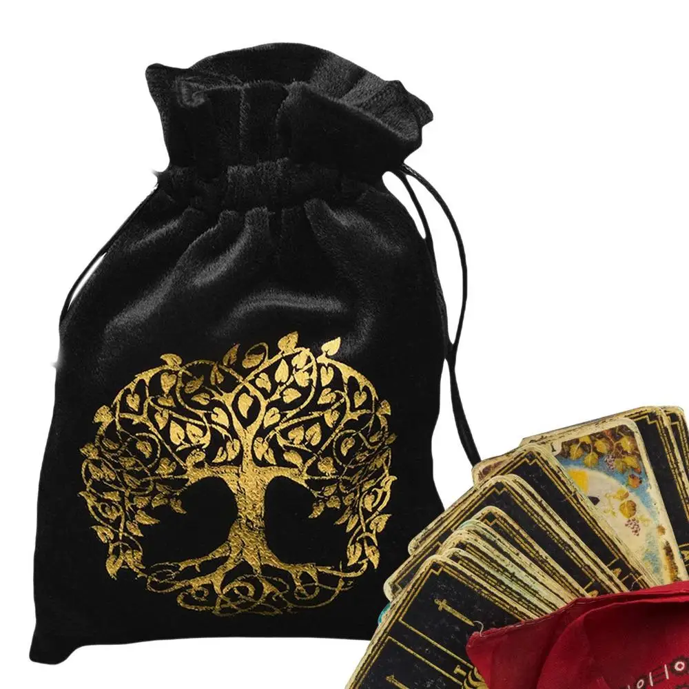 Velvet Tarot Bag Pouch Purple Jewelry Pouches Drawstring Bag Jewelry Bags Pouch for Tarot Card Rune Dice Travel Jewelry Bag Tree - Image 12