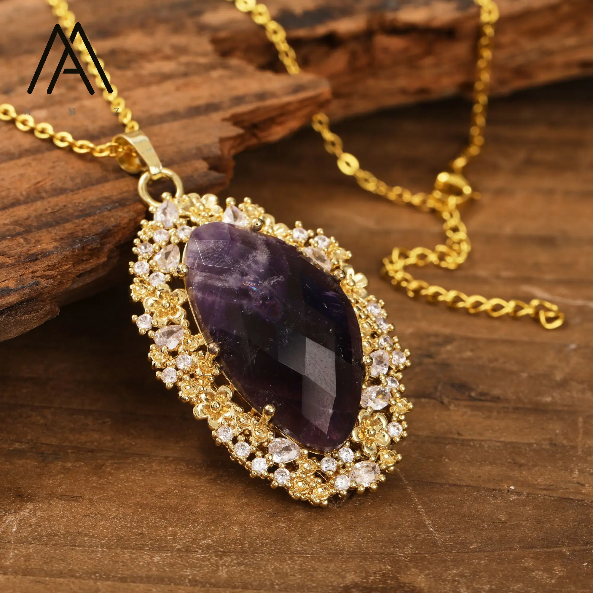 Natural Quartz Gemstone Necklace European American Style Jewels Elegant Multicolor Pendant Necklace Wedding Womens Accessory - Image 7