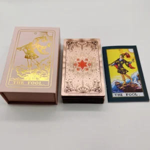 Stunning Appearance Oracle Cards Rose Pink Gold Foil Tarot Mysterious Board Game with Guidebook For Beginners