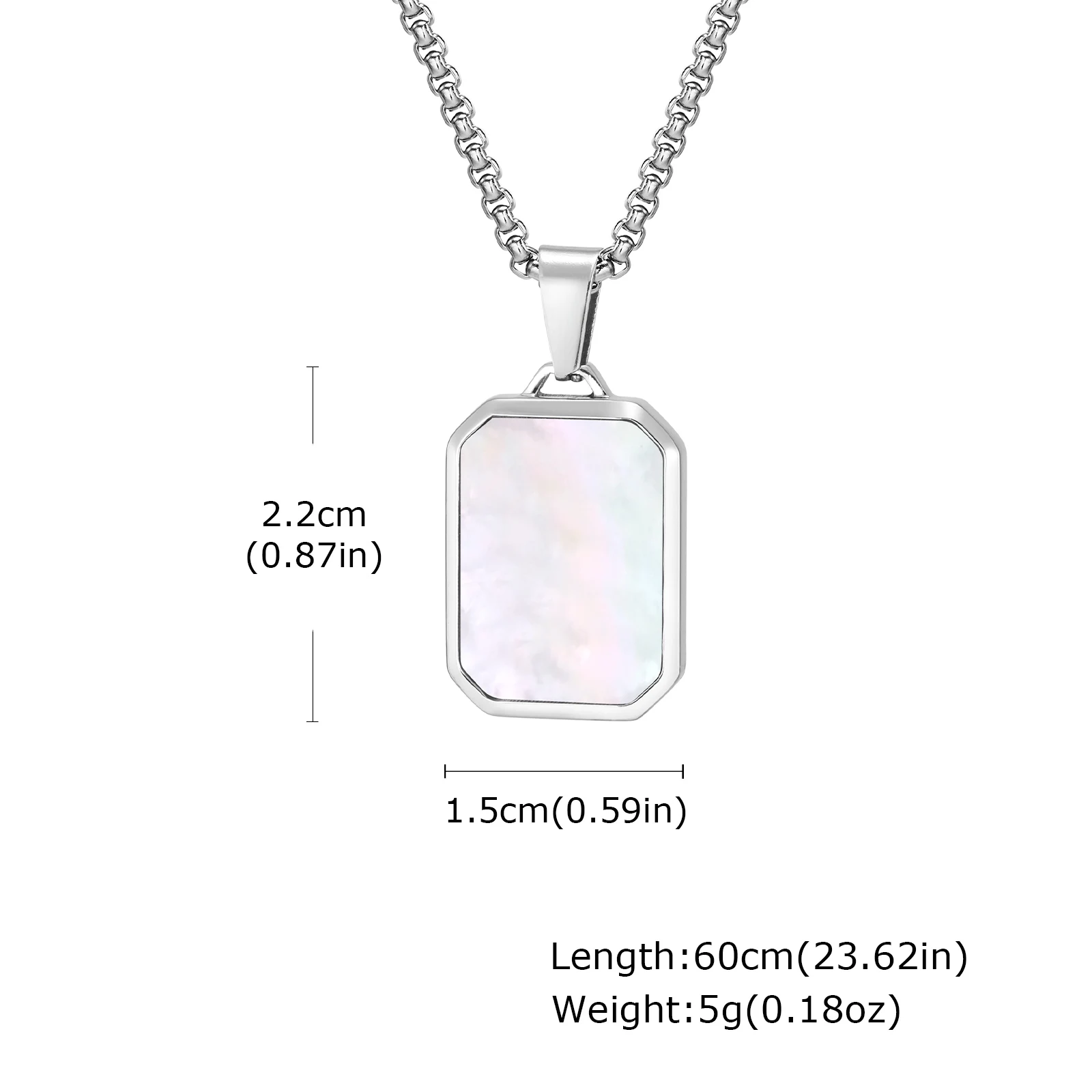Trendy Pendant Necklaces for Men Boys,Square Natural Stone Stainless Steel Necklaces,Hip Hop Cool Healing Jewelry Gifts - Image 21