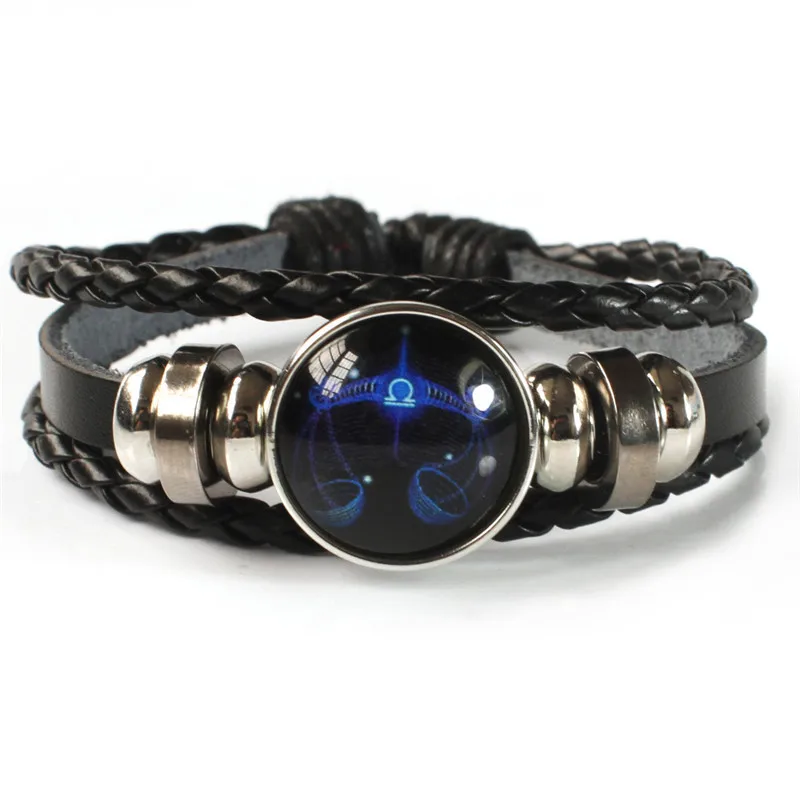 12 Zodiac Signs Constellation Charm Luminous Bracelet Men Women Fashion Multilayer Weave leather Bracelet & Bangle Birthday Gift - Image 11