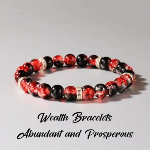 Red Treasure Bowl Glass Beaded Bracelet Handmade Lucky Wealth Attraction Charm Unisex Fashion Feng Shui Glass Bangle Elegant Spi