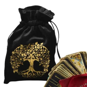 Velvet Tarot Bag Pouch Purple Jewelry Pouches Drawstring Bag Jewelry Bags Pouch for Tarot Card Rune Dice Travel Jewelry Bag Tree