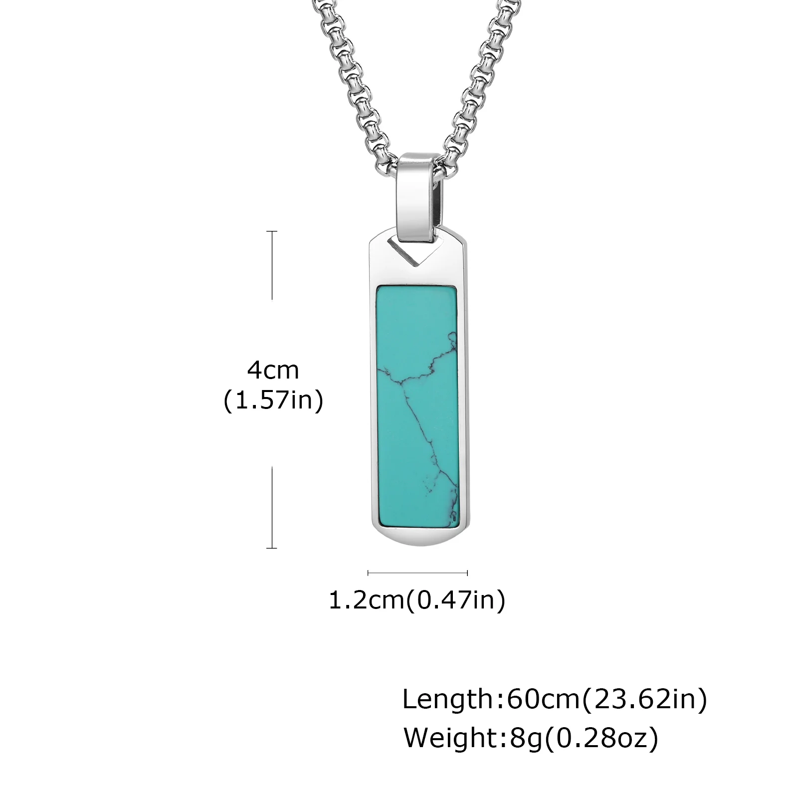 Trendy Pendant Necklaces for Men Boys,Square Natural Stone Stainless Steel Necklaces,Hip Hop Cool Healing Jewelry Gifts - Image 34