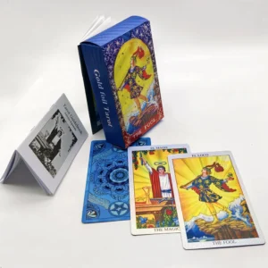 Gold Foil Tarot Spanish & English Edition, Tarot en Español, Laser Shiny Majestic Oracle With Bilingual Guidebook