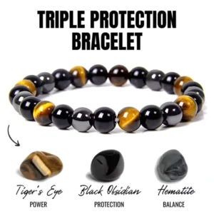 Natural Black Obsidian Hematite Tiger Eye Beads Bracelets Men for Magnetic Health Protection Women Soul Jewelry Pulsera Hombre