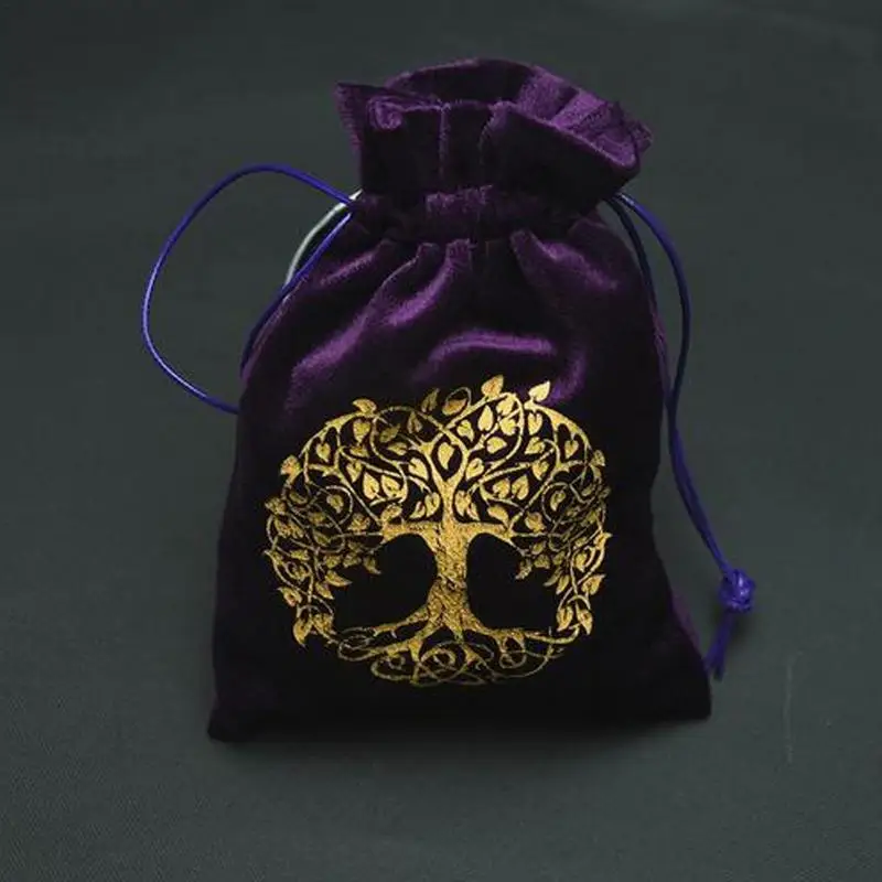 Velvet Tarot Bag Pouch Purple Jewelry Pouches Drawstring Bag Jewelry Bags Pouch for Tarot Card Rune Dice Travel Jewelry Bag Tree - Image 3