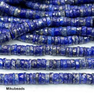 Wholesale Natural 5.5mm Lapis Lazuli Rondelle Faceted Loose Beads For Making Jewelry DIY Necklace Bracelet Mikubeads