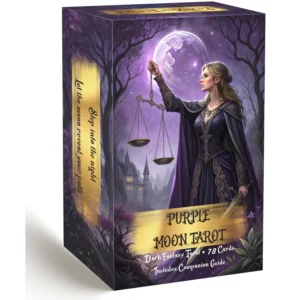 Purple Moon Tarot Cards Deck with Guidebook, 78pcs Dark Fantasy Tarot Deck, Fortune Telling Divination Oracle Cards