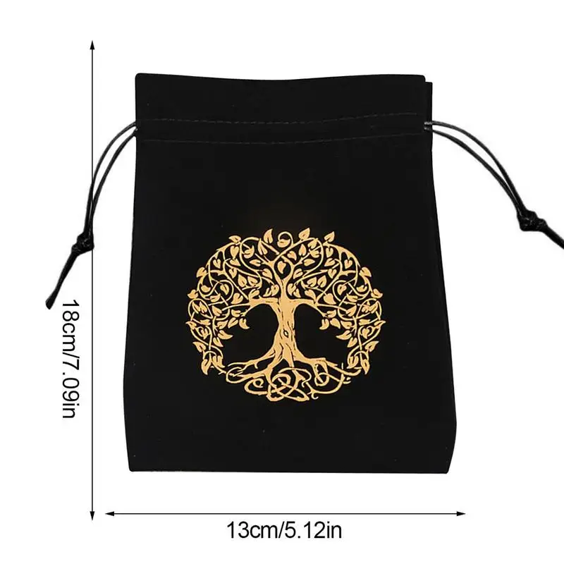 Velvet Tarot Bag Pouch Purple Jewelry Pouches Drawstring Bag Jewelry Bags Pouch for Tarot Card Rune Dice Travel Jewelry Bag Tree - Image 6