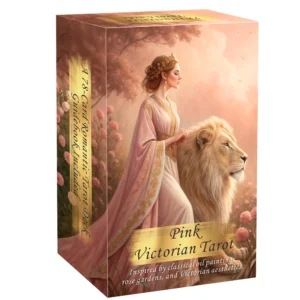 Pink Victorian Tarot Cards Set, 78 Pieces, 13x8 Cm, Romantic & Elegant Design, Includes Paper Instructions, Perfect for Beginner