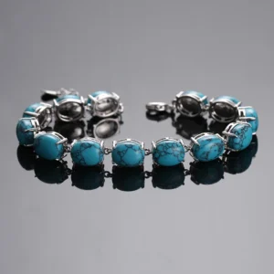S925 Silver Bracelet Turquoise Amethyst Labradorite Bracelet Natural Gemstone Jewelry Party Anniversary Engagement Gift