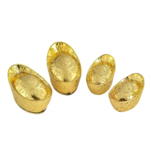 Simulation Gold Ingot Feng Shui Decor Fortune Table Top Ornaments Wealth Luck Living Room Decoration Home Accessories Figurines