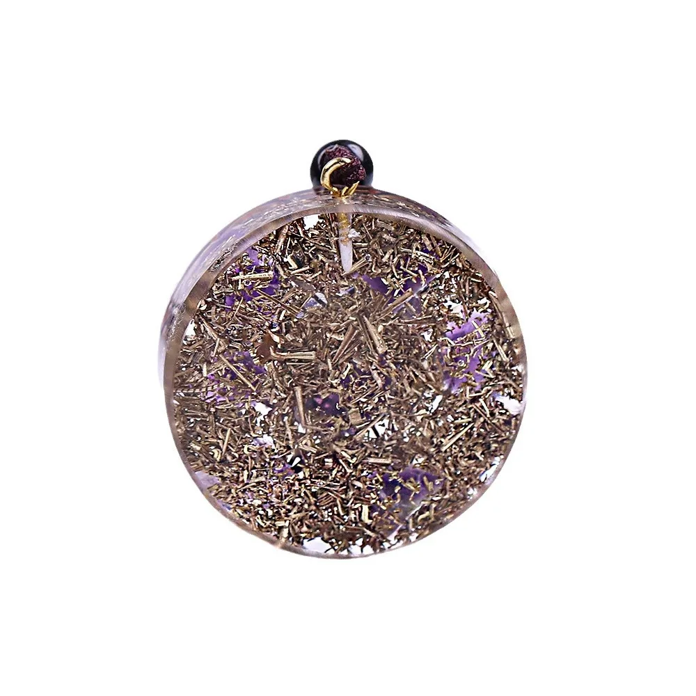 Natural Amethyst Orgonite Necklace Metatron Cube Resin Pendant Cosmic Energy Center Sign Pendant Magic Hexagram Choker Jewelry - Image 6