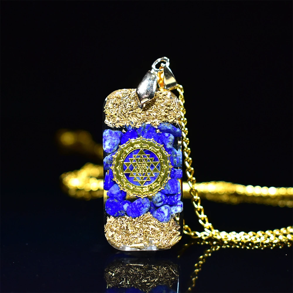 Natural Amethyst Orgonite Necklace Metatron Cube Resin Pendant Cosmic Energy Center Sign Pendant Magic Hexagram Choker Jewelry - Image 2