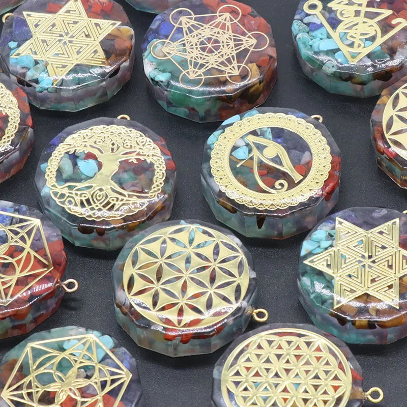 7 Chakra Orgone Energy Pendant Chip Stones Metatron's Cube Merkaba Sacred Geometry Amulet OM Reiki Healing Crystal Yoga Necklace - Image 17