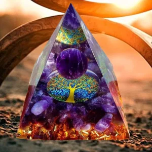 Creative Pyramid Figurine Natural Crystal Stone Sculpture Office Desktop Ornaments Orgone Decor Friends Gifts