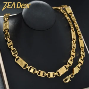 ZEADear 2024 New Jewelry Sets Good Quality Necklace Men Bracelet Women Gold Color Chains Links Female Party Gift for Friends