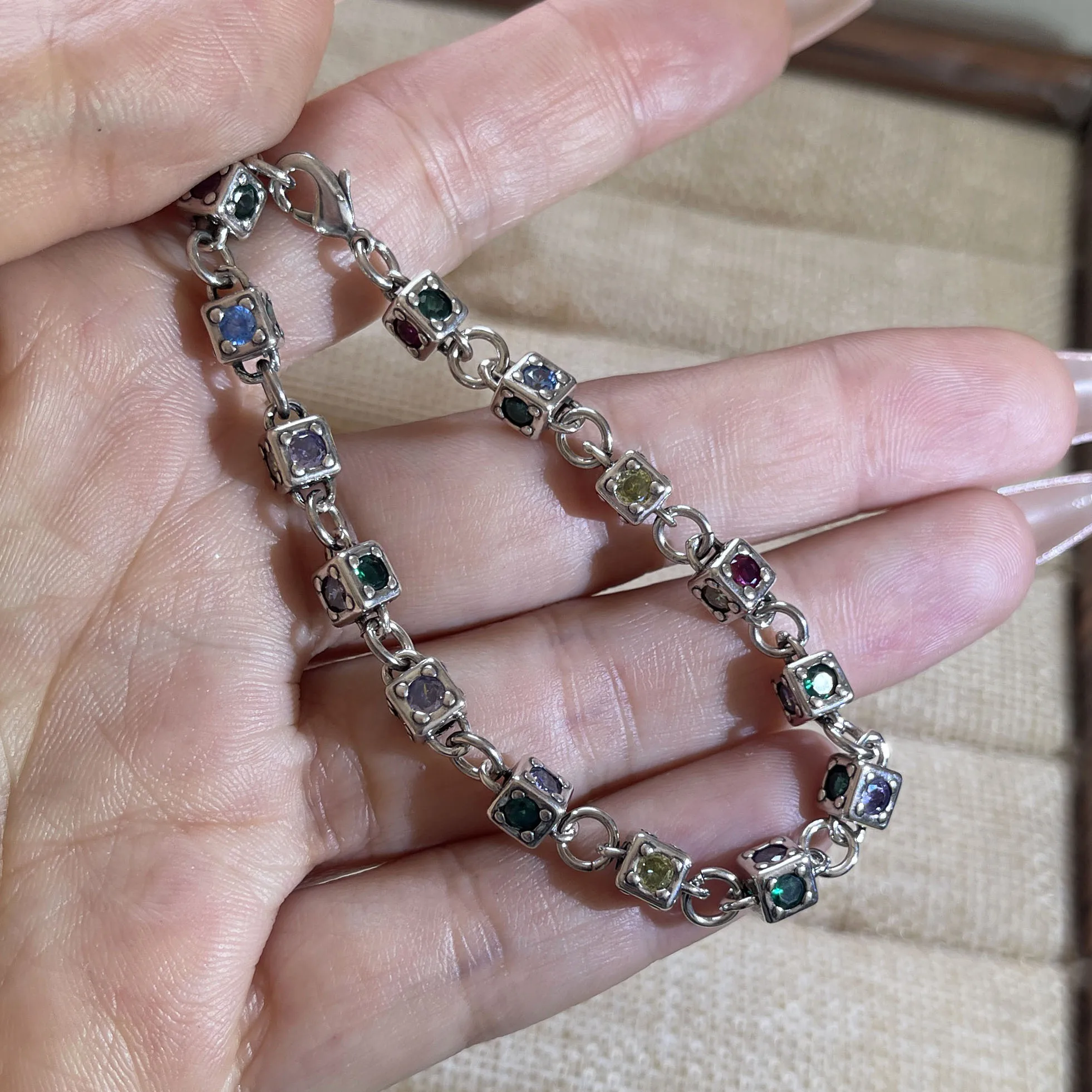 100% Solid 925 Sterling Silver Retro Bracelet for Women Men Vintage Handmade Cross CZ Rerto Bracelet Birthday Gift - Image 14