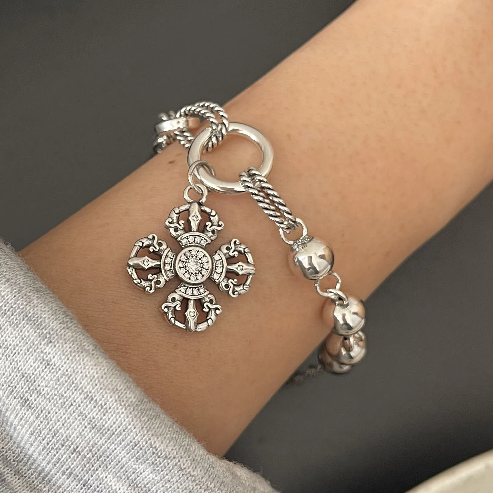 100% Solid 925 Sterling Silver Retro Bracelet for Women Men Vintage Handmade Flower Tassel Bracelet Birthday Gift - Image 6