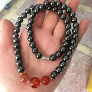 Terahertz energy stone with agate mother necklace simple