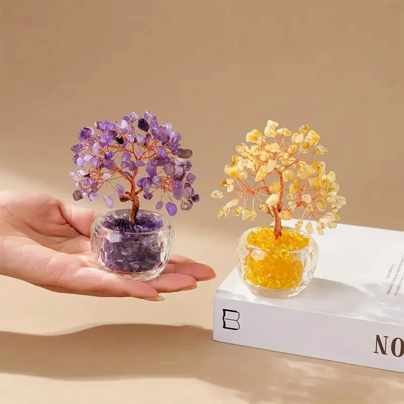 1PC Crystal Tree Energy Stone Healing Stones Tree Home Office Desk Living Room Feng Shui Decoration Gift - Image 6