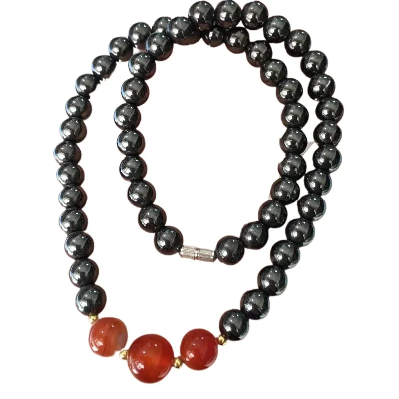 Terahertz energy stone with agate mother necklace simple - Image 7