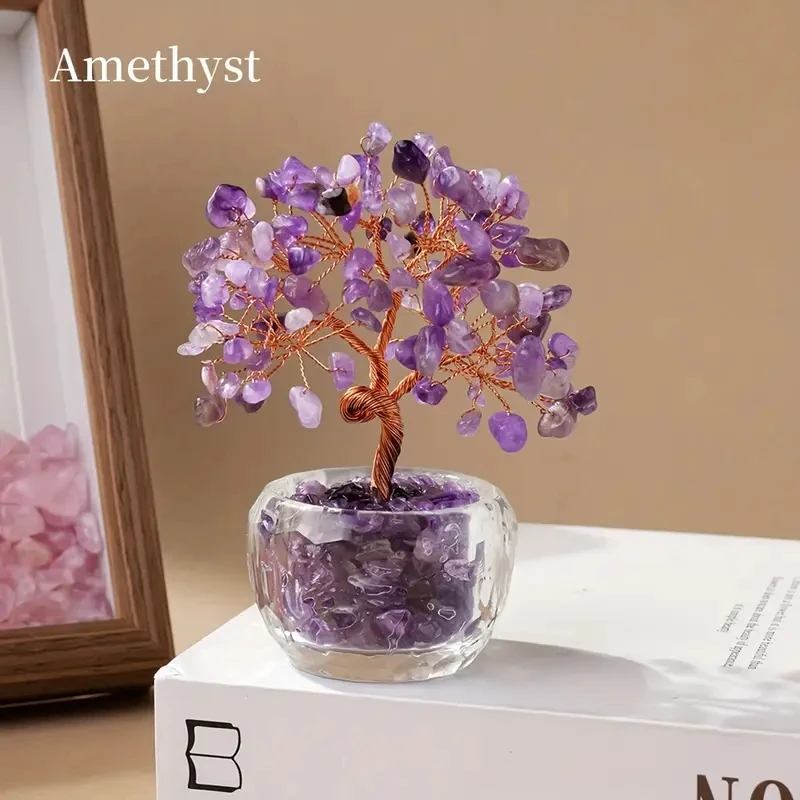 1PC Crystal Tree Energy Stone Healing Stones Tree Home Office Desk Living Room Feng Shui Decoration Gift - Image 9