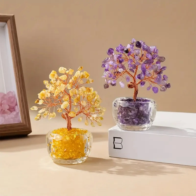 1PC Crystal Tree Energy Stone Healing Stones Tree Home Office Desk Living Room Feng Shui Decoration Gift - Image 3