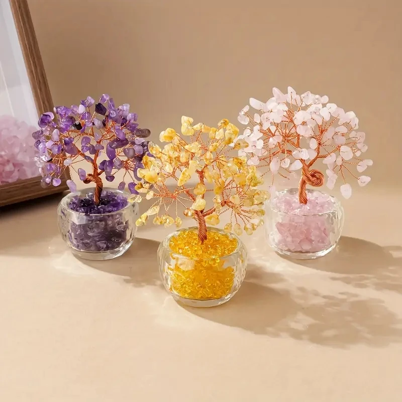 1PC Crystal Tree Energy Stone Healing Stones Tree Home Office Desk Living Room Feng Shui Decoration Gift - Image 5