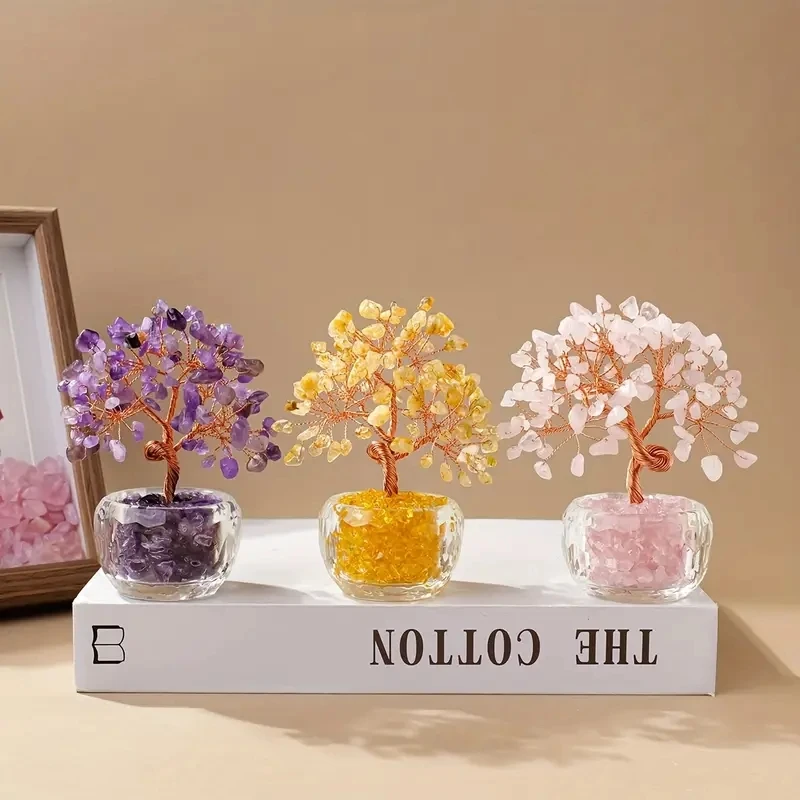 1PC Crystal Tree Energy Stone Healing Stones Tree Home Office Desk Living Room Feng Shui Decoration Gift - Image 10